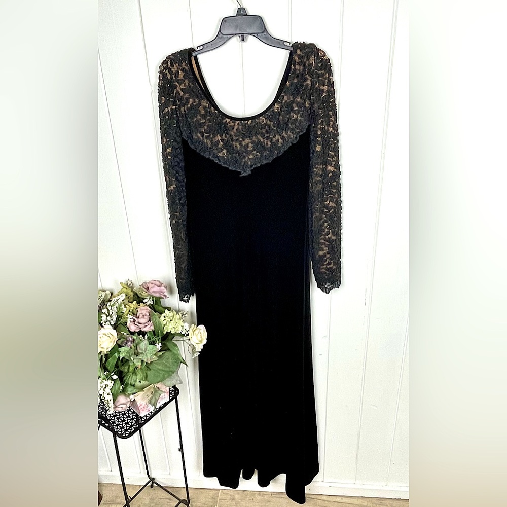 -SOLD-Tom Barra Velvet Evening Gown-YS